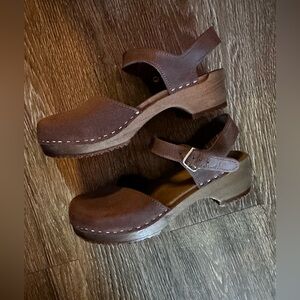 Brown Leather Mules & Clogs